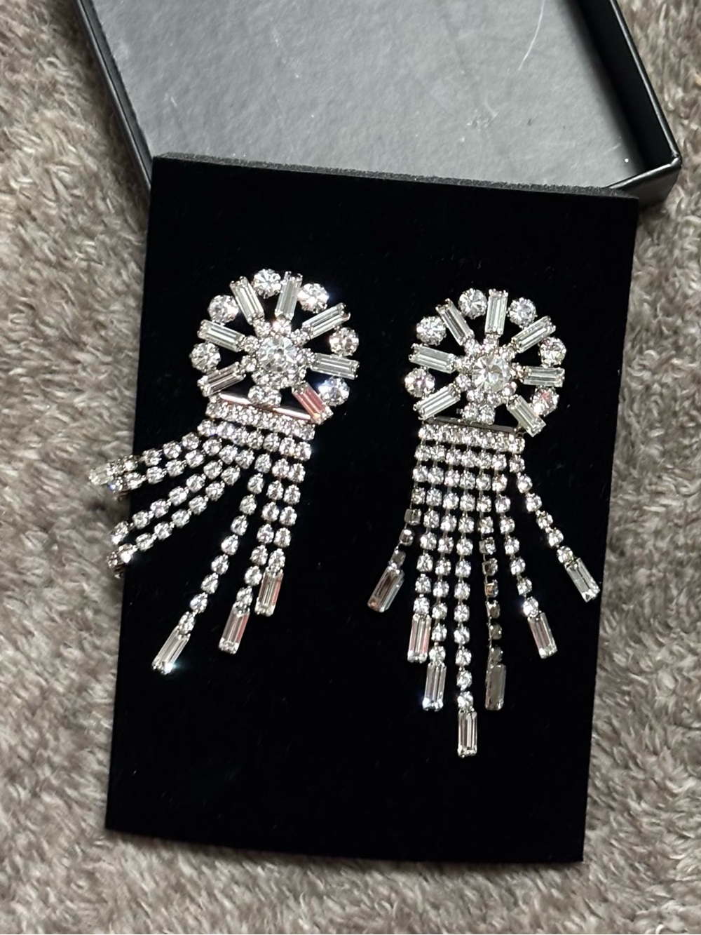 Martine Wester - Golden Age of Hollywood rhinestone fringe earrings